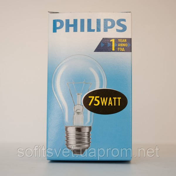 Лампа розжарювання А55 75Вт E27 прозора Philips (16001404)