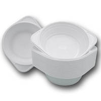 Одноразовая пластиковая тарелка для первых блюд объем 500 мл Супер 100 шт/уп.