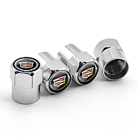Ковпачки на ніпель з лого Cadillac Short Silver Каділак (4 шт.)