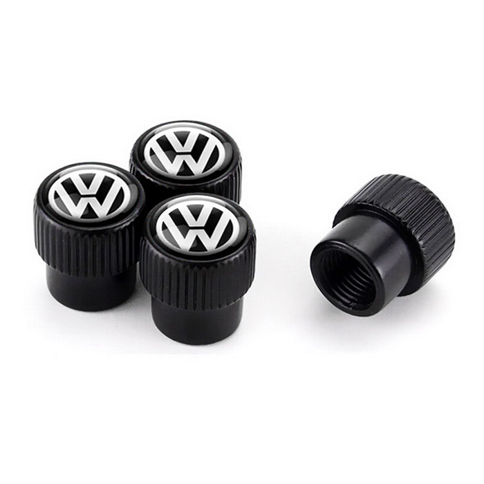Ковпачки на ніпель для Фольксваген Premium Style Black Volkswagen, 4 шт.