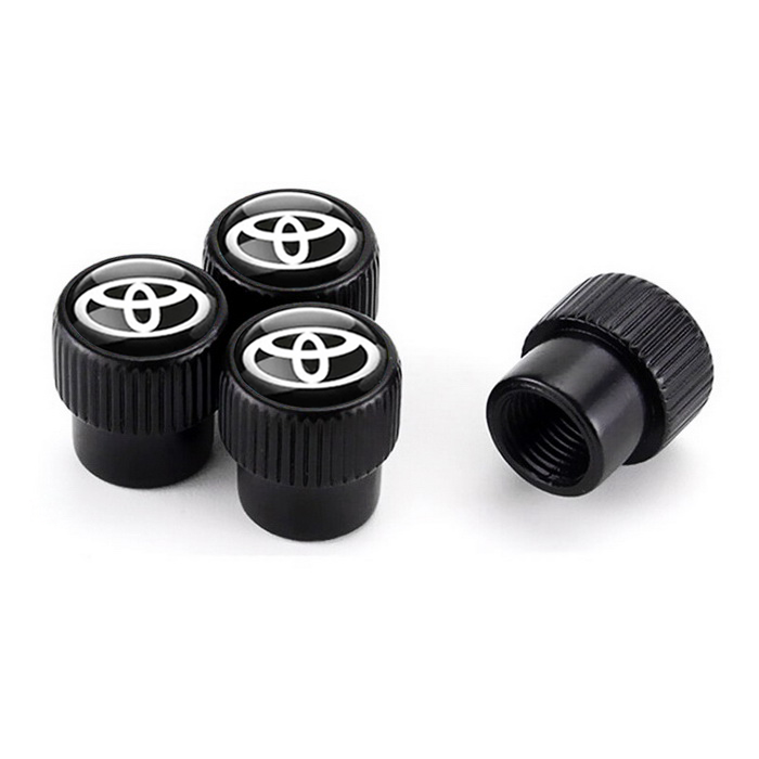 Ковпачки на ніпель для Toyota Alitek Premium Style Black Тойота, 4 шт., фото 1