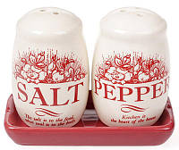 Набор для специй Английский Шиповник соль и перец на керамической подставке Bona DP41458 OP, код: 7426657