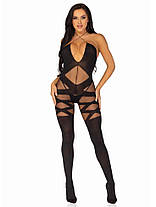 Бодістокінг Leg Avenue Illusion halter bodystocking One size Black, доступ, фото 5