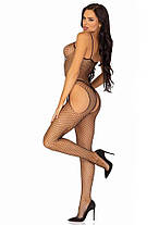 Бодістокінг Leg Avenue Suspender Bodystocking One size Black, велика сітка, доступ, фото 6