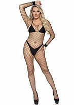Бодістокінг у велику сітку Leg Avenue Long Sleeved Bodystocking One size Black, довгий рукав, фото 5