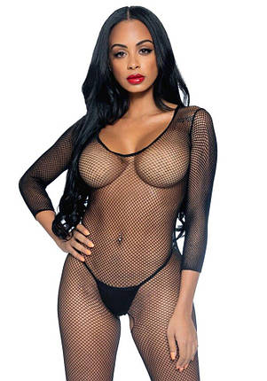 (SALE) Leg Avenue Catch Me Fishnet Bodystocking Black O/S, фото 1