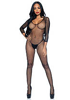(SALE) Leg Avenue Catch Me Fishnet Bodystocking Black O/S, фото 4