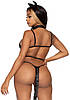Еротичний костюм кішки Leg Avenue Roleplay Sex Kitten One size Black, боді, вушка, чокер, фото 7