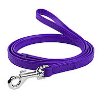 Поводок для собак кожаный WAUDOG Glamour Ш 9 мм Дл 122 см Фиолетовый TR, код: 7562348