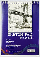 Альбом для эскизов на спирали Worison  А-4 SKETCH PAD, 160 г м², 35 листов (WN-20103) IB, код: 7359225