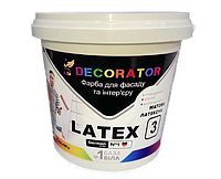 Краска интерьерная для внутренних работ DECORATOR  LATEX 3, (белая В1) А-1, 10