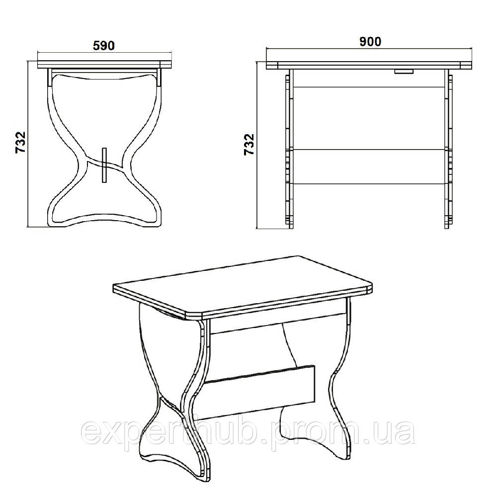 Кухонный стол KOMPANIT КС-4 Яблоня EH, код: 6518303 - фото 2 - id-p1963887616