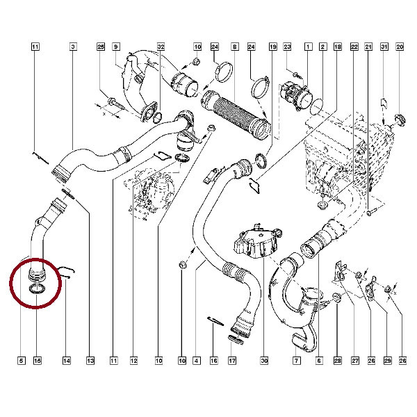 Прокладка резиновая патрубка интеркулера Renault Scenic III 1.5 Dci K9K ...