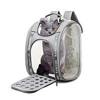 Сумка-рюкзак переноска Baolujie для домашних животных 43х40х32 Серый (IBA019S ) GS, код: 6960279