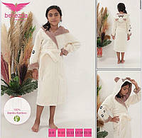 Красивый белый халат для девочки Bellezza В-4, Белый, Рост 128-140 (8-10 лет)