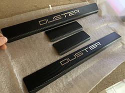 Захист порогів - накладки на пороги Renault DUSTER з 2010 р. (carbon)
