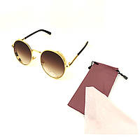 Солнцезащитные очки FlyBy Palm в золотой металической оправе с коричневой градиентной линзой BX, код: 7416144