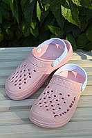 Кроксы детские для девочки розового цвета 165363M