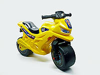 Детский мотоцикл-каталка Orion с музыкой желтый 68см 501