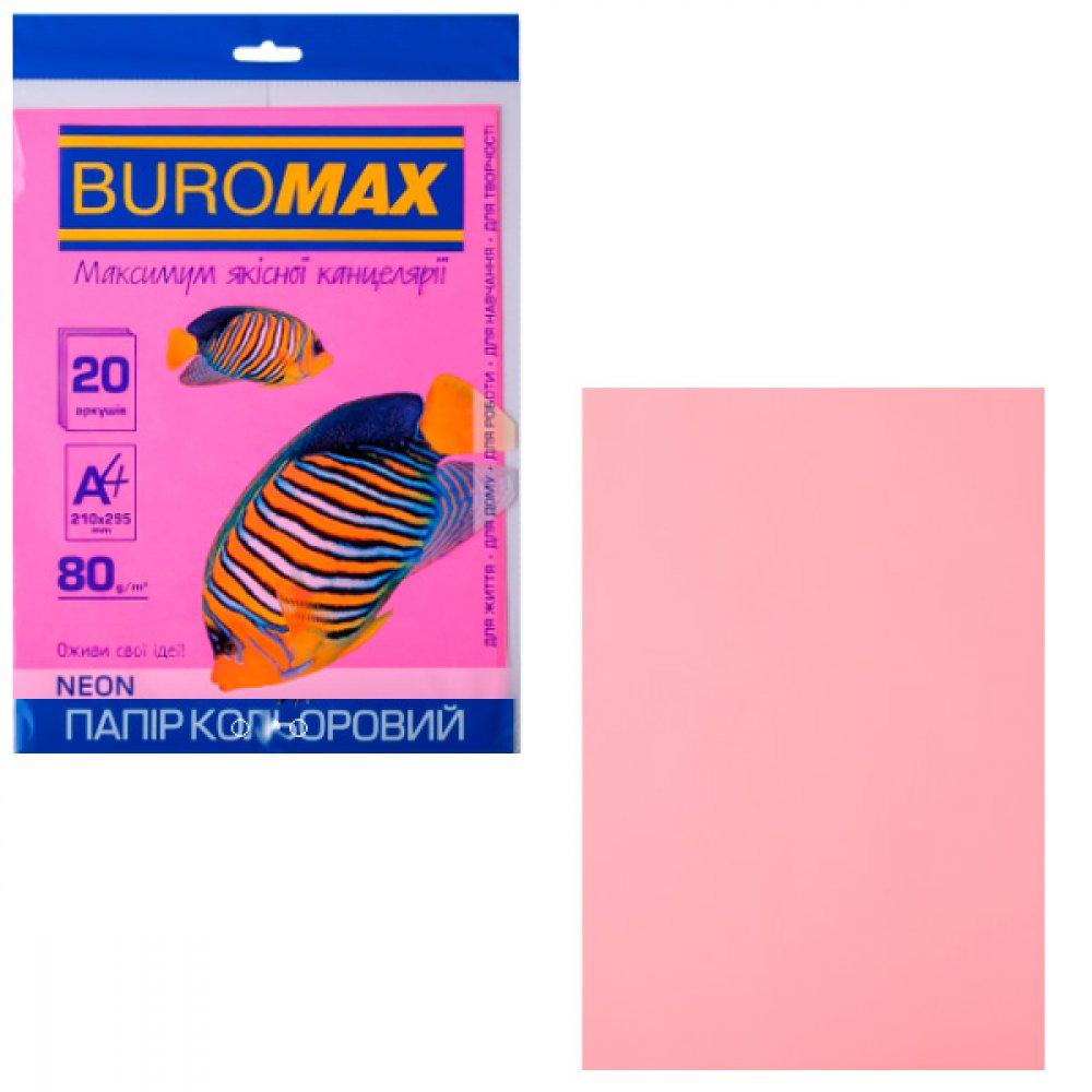 Бумага "BuroMAX" А4 80г/м2 (20л) BM2721520-10 неон. роз **