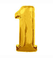 Шарик Цифра "1" (75 см) цвет золото