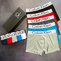 Мужские трусы боксеры Calvin Klein в коробке 5 штук, модные трусы мужские