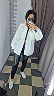 Теплая шерстяная женская куртка-рубашка размеры (42.) белая
