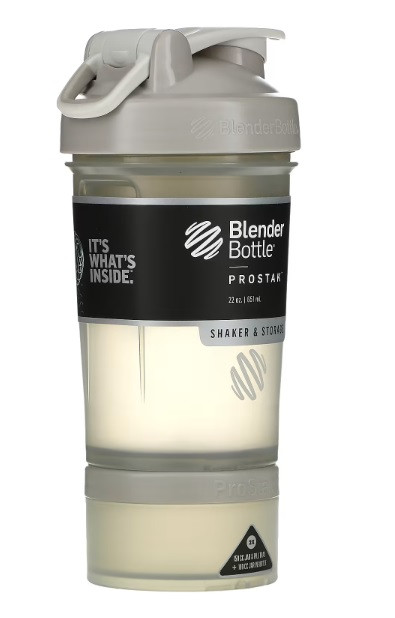 Шейкер спортивний BlenderBottle ProStak 22oz/650ml з 2-ма контейнерами Grey (Original) PS 22oz Grey DS - фото 4 - id-p1964225807