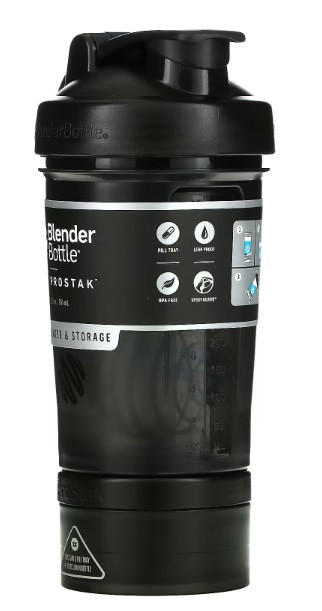 Шейкер спортивний BlenderBottle ProStak 22oz/650ml з 2-ма контейнерами Black (Original) PS 22oz Black/Black DS - фото 6 - id-p1964225813