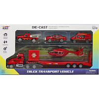 Автовоз с пожарной техникой "Truck transport" [tsi219411-ТSІ]