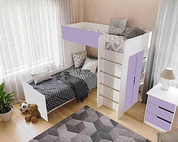 Ліжко горище для двох, двоярусне ліжко кімната для дітей і підлітків 1900х800/900 Лаванда
