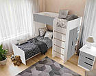 Ліжко горище, ліжко кімната, ліжко гірка, ліжко будиночок для двох дітей двоярусне Комфорт, фото 6