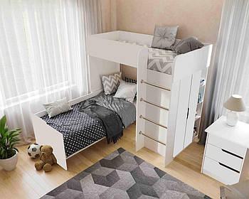 Ліжко горище для двох, двоярусне ліжко кімната для дітей і підлітків 1900х800/900