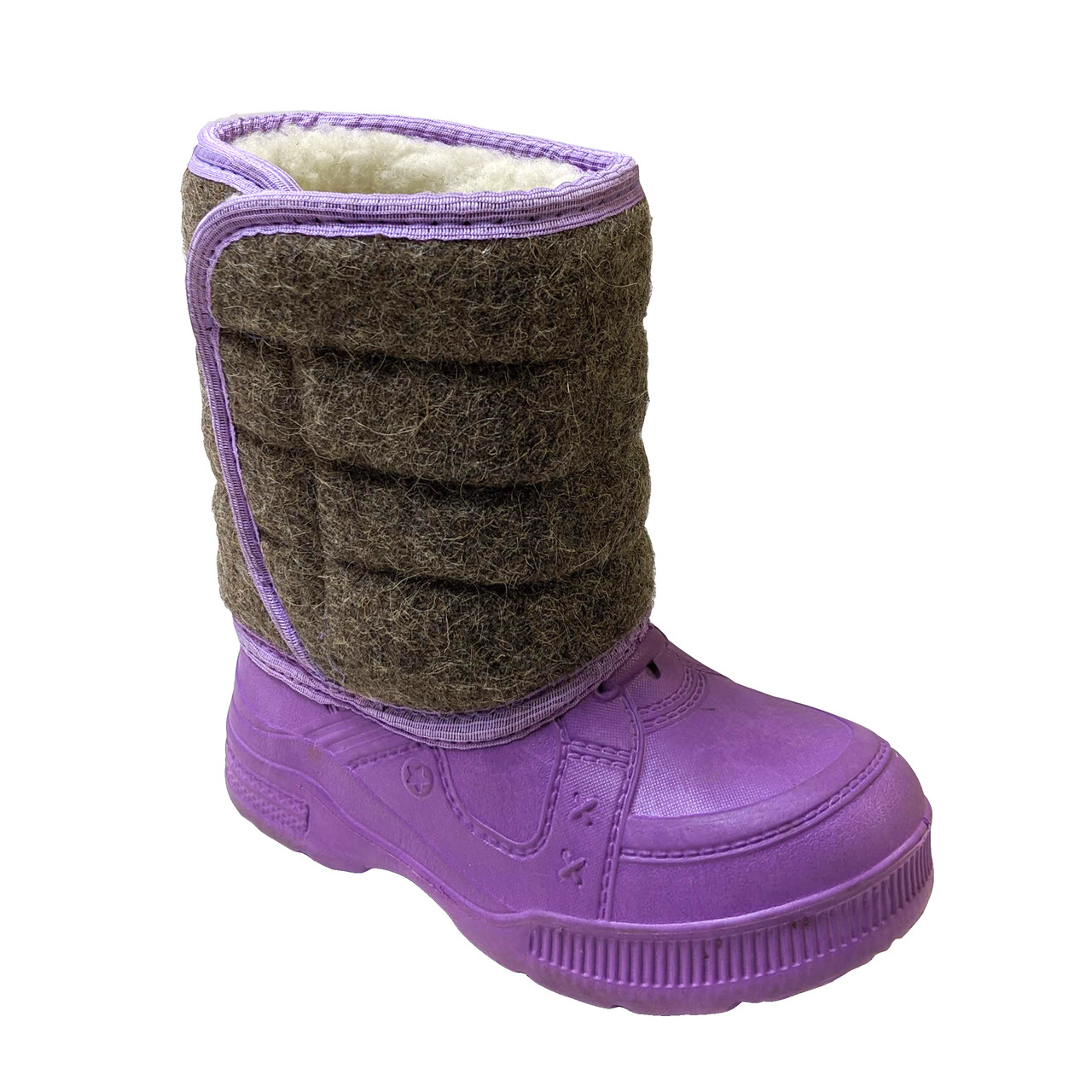 Дутики чобітки дитячі Піна ЕВА зимові Хух на липучці шинель фіолетовий