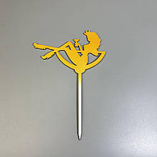 Топпер Дівчина в бокалі з ДВП, золото