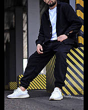 Чоловічий костюм сорочка-штани монохром (чорний) гарний теплий стильний молодіжний комплект фліс spk1