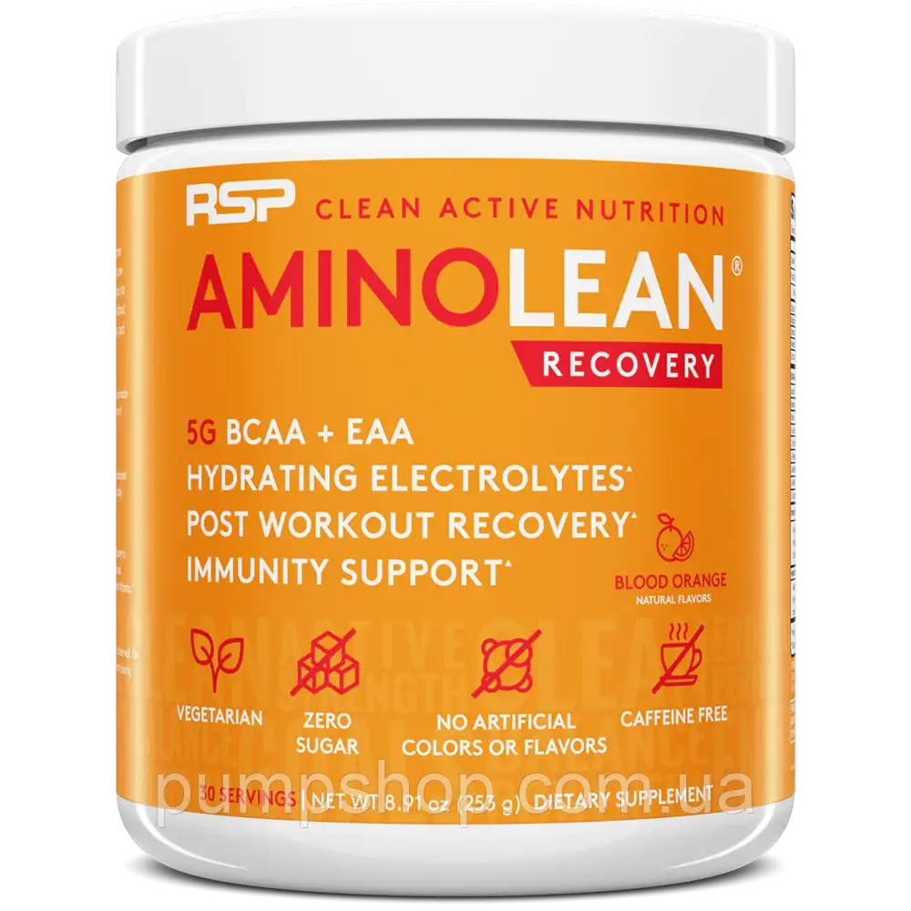 Амінокислоти EAA та BCAA RSP Nutrition AminoLean Recovery 30 порц. (blood orange)