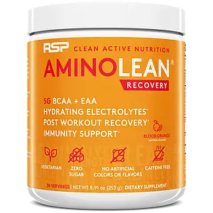 Амінокислоти EAA та BCAA RSP Nutrition AminoLean Recovery 30 порц. (blood orange)