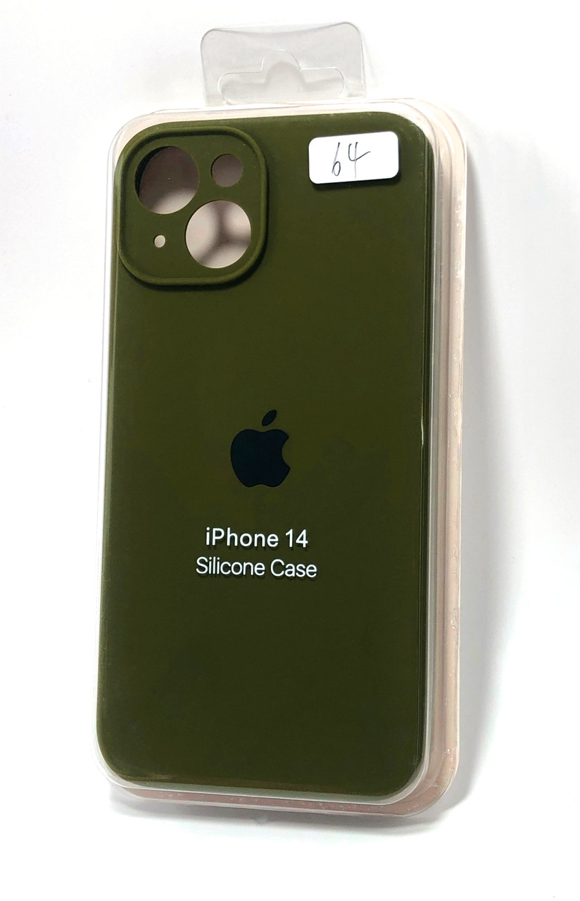 Чохол для телефону iPhone 14 Silicone Case original FULL Camera №64 olive green (4you)
