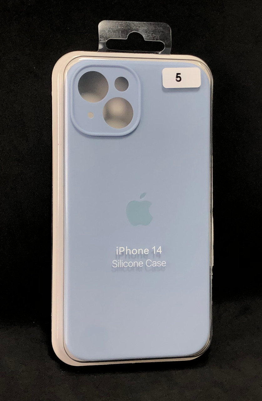 Чохол для телефону iPhone 14 Silicone Case original FULL Camera №5 powder blue (4you)