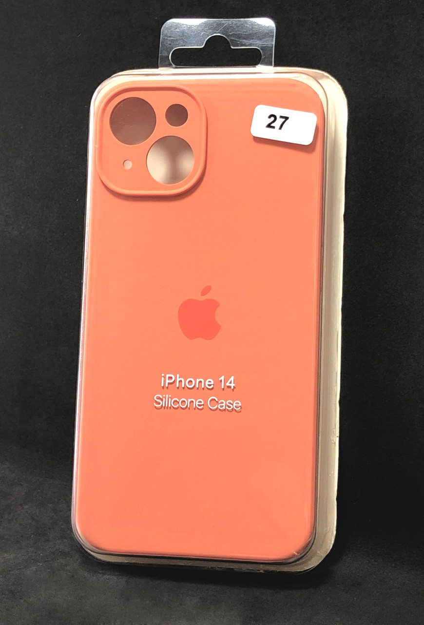 Чохол силіконовий для телефону iPhone 14 Silicone Case Orig FULL Camera №27 peach 4you