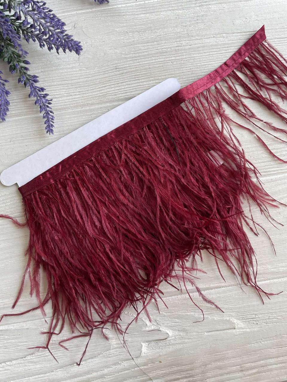 Пір'яна тасьма СТРАУС 2 метри , бордо