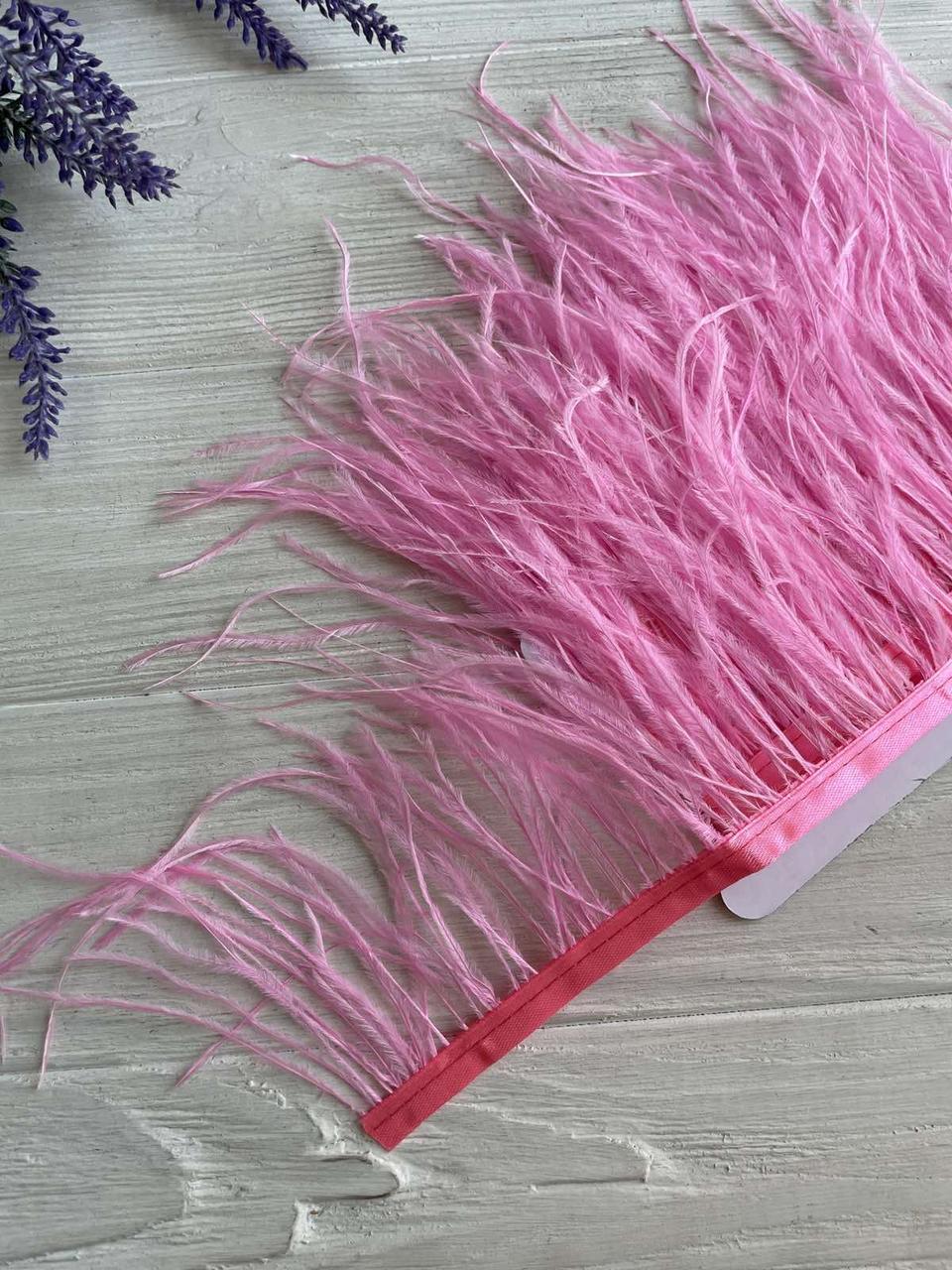 Пір'яна тасьма СТРАУС 2 метри , яскраво рожева