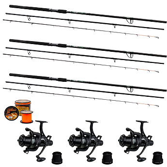 Карповий фідерний набір Carp Pro – вудлища 3.9/4.2 м, котушки 7000/8000, жилка 1000 м