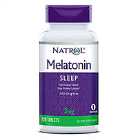 Мелатонін, Melatonin 3 мг, Natrol, 120 таблеток AG, код: 2337706