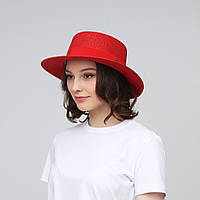 Шляпа LuckyLOOK канотье 375-858 One size Красный AG, код: 6885993