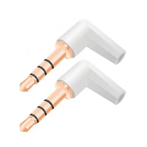 Кутовий штекер конектор під паяння FreeEnd — 3.5 мм TRRS 4Pin White (2 шт.)