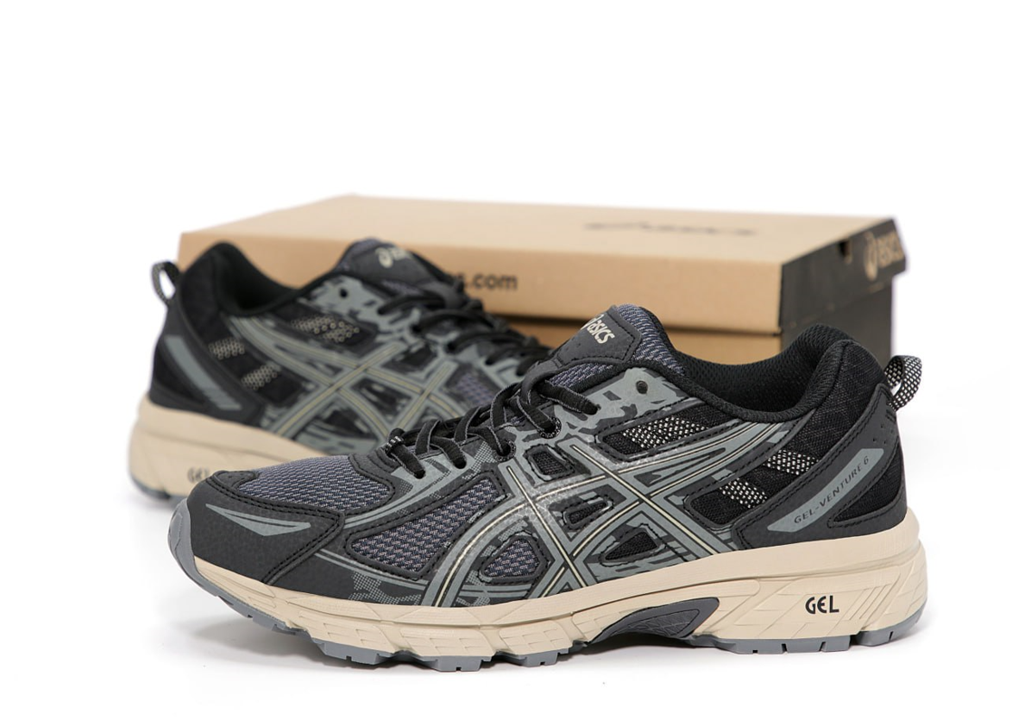 Чоловічі кросівки Asics Gel-Venture 6 Grey Взуття Асикс Гель сірі текстильні повсякденні весна осінь 40 41 42 43 44, фото 1