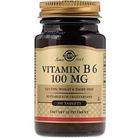 Пиридоксин Solgar Vitamin B6 100 mg 100 Veg Tabs GT, код: 7519192