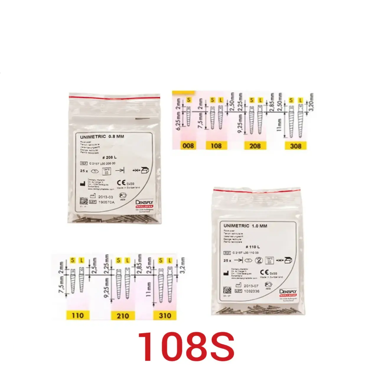 Титанові штифти Юніметрик Dentsply Sirona (25шт) 108S